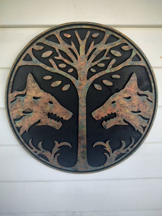 Release The Wolves Wooden Wall Crest | Wall Decor | Wolf Wall Accent